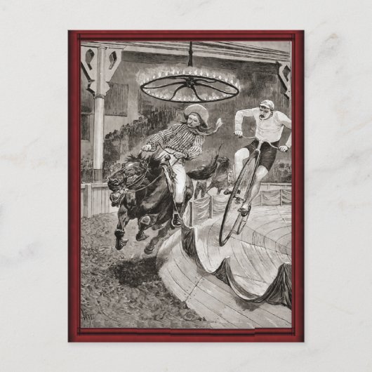 ヴィンテージワイルドウエスト自転車レース ポストカード (正面)