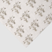 ヴィンテージワイルドスノードロップイラストレーションオンアイボリー 薄葉紙 (詳細)