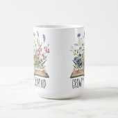 ヴィンテージワイルドフラワーの本愛好家あなたの心を成長引用文 コーヒーマグカップ (中央)