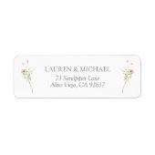 ヴィンテージワイルドフラワーエレガントなウェディングリターンアドレス ラベル (正面)