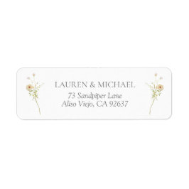 ヴィンテージワイルドフラワーエレガントなウェディングリターンアドレス ラベル