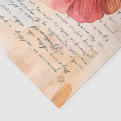 ヴィンテージワイルドフラワーガーデンの古いスクリプトのデコページ 薄葉紙 (詳細)