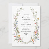 ヴィンテージワイルドフラワーガーデンブライダルシャワー 招待状 (正面)