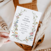 ヴィンテージワイルドフラワーガーデンベビーシャワー 招待状