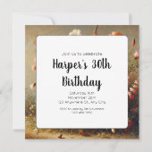 ヴィンテージワイルドフラワーガーデン誕生日招待状 (裏面)