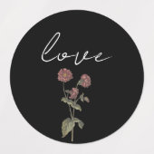 ヴィンテージワイルドフラワーズブライダルシャワーブラック ラベル (デザイン1)