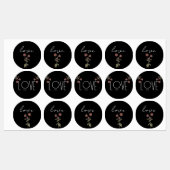 ヴィンテージワイルドフラワーズブライダルシャワーブラック ラベル (シート)