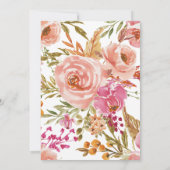 ヴィンテージワイルドフラワーズボタニカル50誕生日 招待状 (裏面)