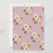 ヴィンテージワイルドフラワーズボタニカル50誕生日 招待状 (裏面)