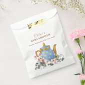 ヴィンテージワイルドフラワーティーポット赤ちゃんシャワー フェイバーバッグ (封をした状態)