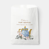 ヴィンテージワイルドフラワーティーポット赤ちゃんシャワー フェイバーバッグ (正面)