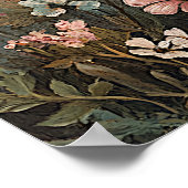 ヴィンテージワイルドフラワードラゴンフライフローラコテージコア ポスター (角)