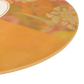 ヴィンテージワイルドフラワーピンクのポピー・モノグラム カッティングボード (角)