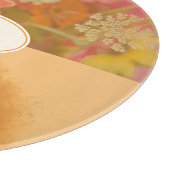 ヴィンテージワイルドフラワーピンクポピー写真モノグラム カッティングボード (角)