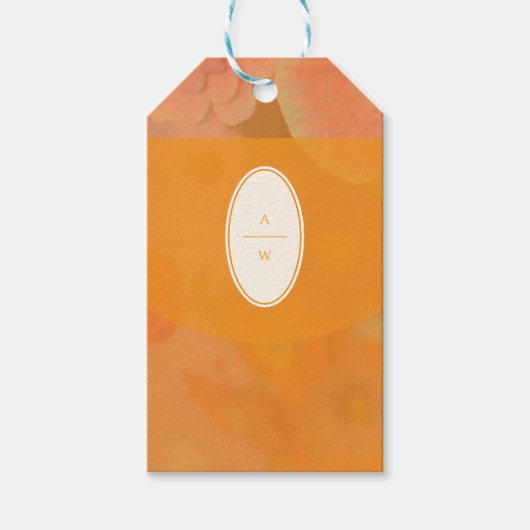 ヴィンテージワイルドフラワーピンクポピー結婚ズモノグラム ギフトタグ (正面)