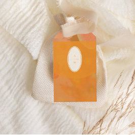 ヴィンテージワイルドフラワーピンクポピー結婚ズモノグラム ギフトタグ