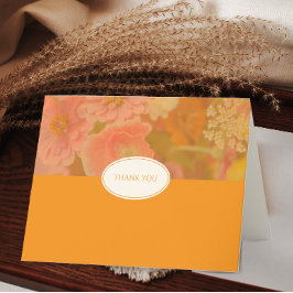 ヴィンテージワイルドフラワーピンク結婚ポピー空白のズ サンキューカード