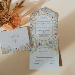 ヴィンテージワイルドフラワーファーンダスティブルー結婚ズ オールインワン招待状<br><div class="desc">このヴィンテージの野生の花のシダ結婚の塵の青の1つの招待デザインのすべてのエレガントは、繊細なボホフローラの緑の花束と茎で装飾されたクラシック金ゴールド幾何学的なフレームの配列である。クラシックブラックのタイポグラフィとカラフルのワイルドフラワーを持つタイムレスな軽シンプルく埃の多い青い背景のパレットを備えお洒落、美しく磨かれたロマンチックな作品を作感じ成した。ミニマルのスタイルをより豪華なマキシマリストの装飾に調整しカジュアルて、このコレクションは簡単ミックスとマッチのオプションを提供し、あなたの完璧なカスタムの結婚式の美学をキュレート。全てのデザインと同様もしに、質問や特別なリクエストなどがあり頼ます。</div>