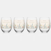 ヴィンテージワイルドフラワーファーンベージュ結婚ズブライダルパーティ ステムなしワイングラス (裏面)