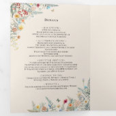 ヴィンテージワイルドフラワーファーンベージュ結婚ズモノグラム 三つ折り招待状 (内部最初)