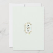 ヴィンテージワイルドフラワーファーンミントグリーン結婚ズ セーブザデート (裏面)