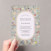 ヴィンテージワイルドフラワーファーンラベンダーブライダルシャワー アクリル招待状 (インサイチュ (ポータブル))