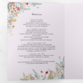 ヴィンテージワイルドフラワーファーンラベ結婚ンダー 三つ折り招待状 (内部最初)
