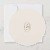 ヴィンテージワイルドフラワーファーン結婚ベージュのラウンド セーブザデート (裏面)