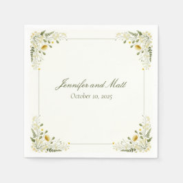 ヴィンテージワイルドフラワーフォーマル、ガーデンパーティー スタンダードカクテルナプキン