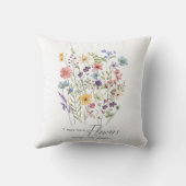 ヴィンテージワイルドフラワーフローラ水彩引用文 クッション (裏面)