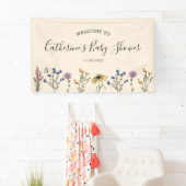 ヴィンテージワイルドフラワーベイビーシャワー大きなバナー 横断幕 (インサイチュ)