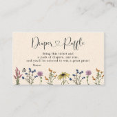 ヴィンテージワイルドフラワーベビーシャワーおむつラッフル エンクロージャーカード (正面)