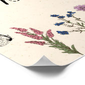 ヴィンテージワイルドフラワーベビーシャワーゲストブック ポスター (角)