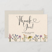 ヴィンテージワイルドフラワーベビーシャワーサンキューカード サンキューカード (正面/裏面)