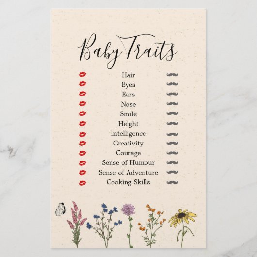 ヴィンテージワイルドフラワーベビーシャワーベビー特性 (正面)