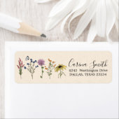 ヴィンテージワイルドフラワーベビーシャワー住所 シール (インサイチュ)