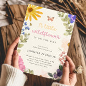 ヴィンテージワイルドフラワーベビーシャワー招待状 招待状