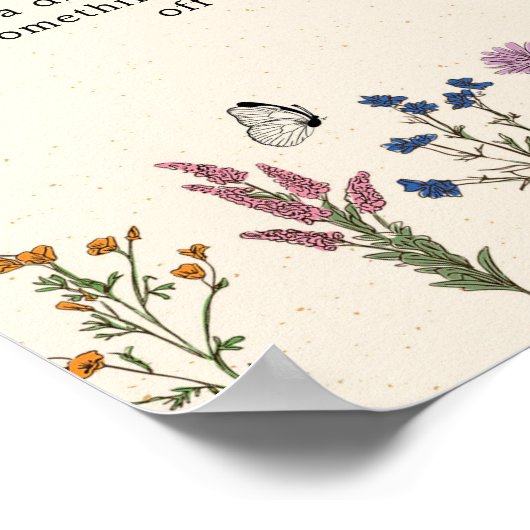 ヴィンテージワイルドフラワーベビーシャワー深夜おむつ ポスター (角)