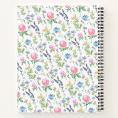 ヴィンテージワイルドフラワー名前をカスタムするかわいらしフローラ ノートブック (裏面)