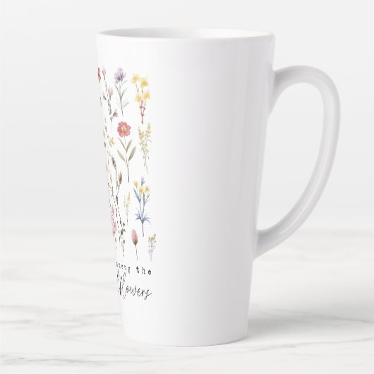 ヴィンテージワイルドフラワー引用文昇華水彩 カフェラテマグ (右)