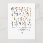 ヴィンテージワイルドフラワー引用文昇華水彩 ポストカード (正面)
