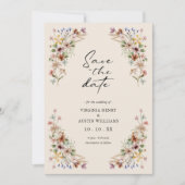 ヴィンテージワイルドフラワー日付の保存 セーブザデート (正面)