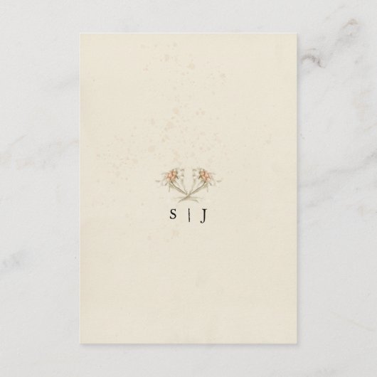 ヴィンテージワイルドフラワー水彩囲い エンクロージャーカード (裏面)