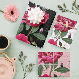 ヴィンテージワイルドフラワー蝶の手書き切り ラッピングペーパーシート