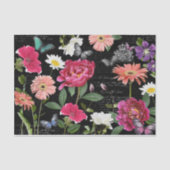 ヴィンテージワイルドフラワー蝶の手書き切り 薄葉紙 (正面)