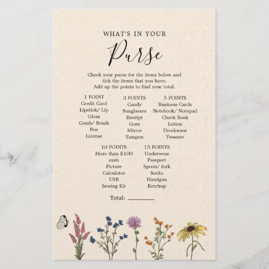 ヴィンテージワイルドフラワー財布の中の何 (正面)