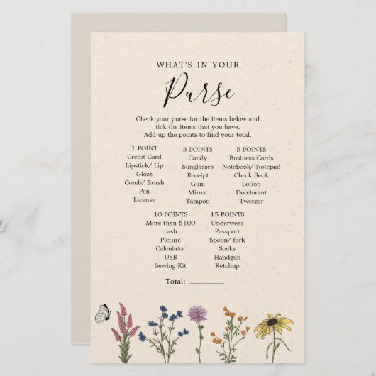 ヴィンテージワイルドフラワー財布の中の何 (正面/裏面)