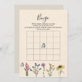 ヴィンテージワイルドフラワー赤ちゃんシャワービンゴゲーム 招待状 (正面/裏面)