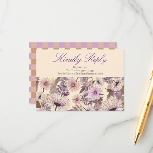 ヴィンテージワイルドフラワー赤ちゃんシャワー エンクロージャーカード (正面/裏面インサイチュ)