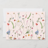 ヴィンテージワイルドフラワー金ゴールドと赤面ベビーシャワーInv 招待状 (裏面)